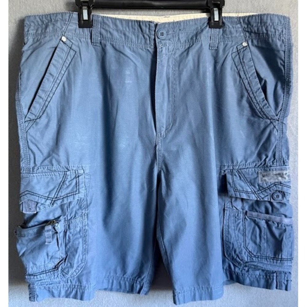 Unionbay Cargo Shorts Men Size 42 Blue 100% Cotton‎ Multi Pocket Outdoors Hiking